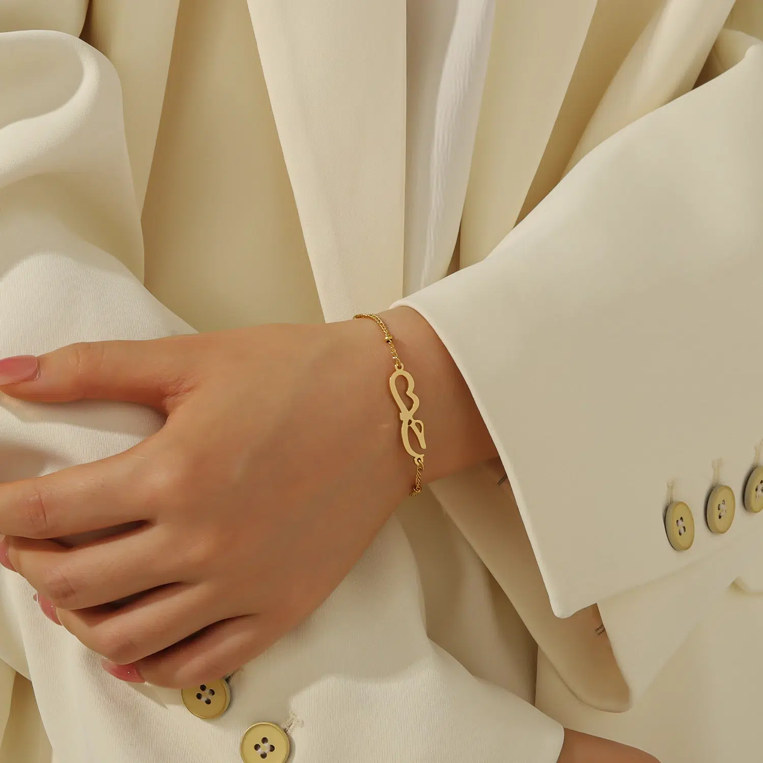 Gold Love Arabic Bracelet