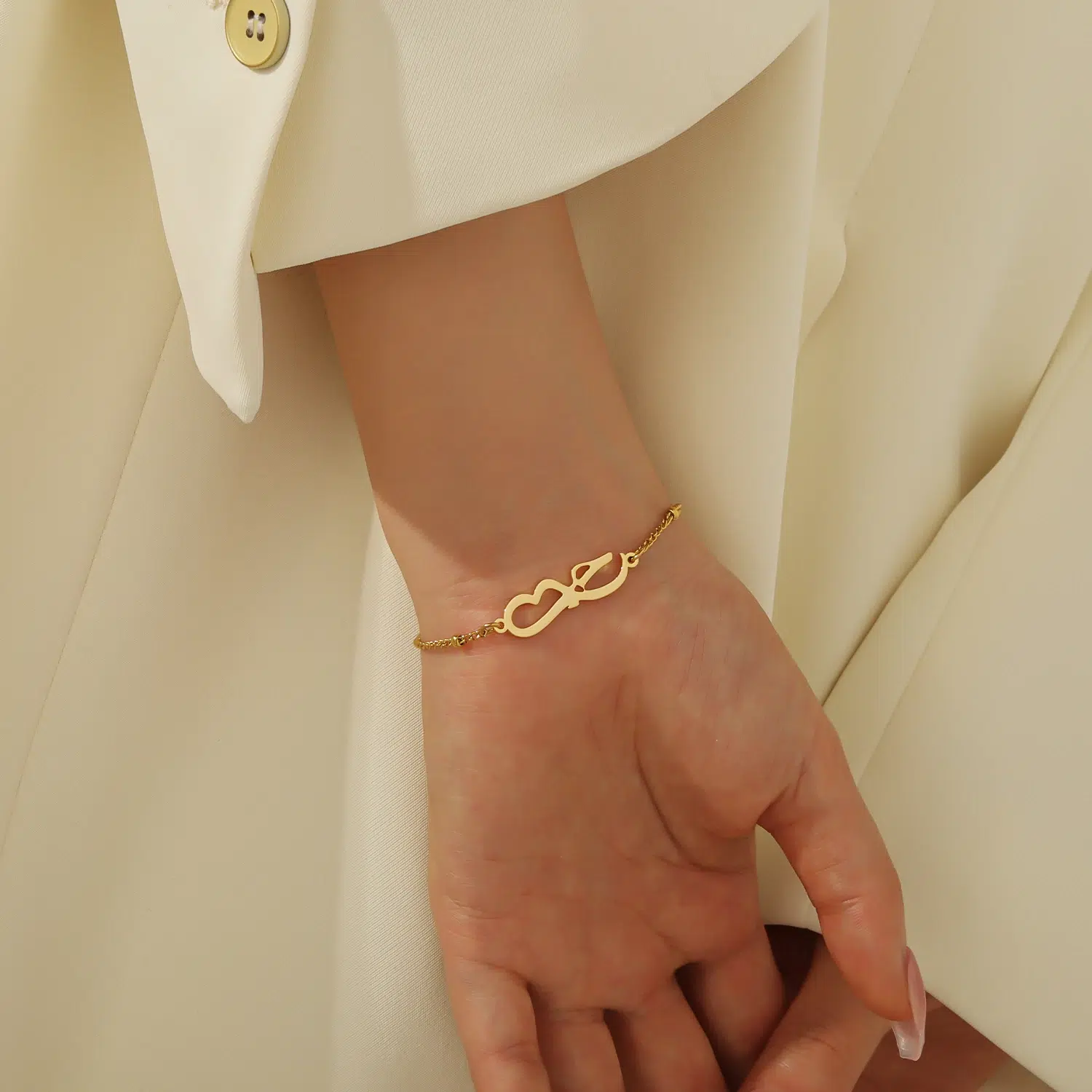 Gold Love Arabic Bracelet